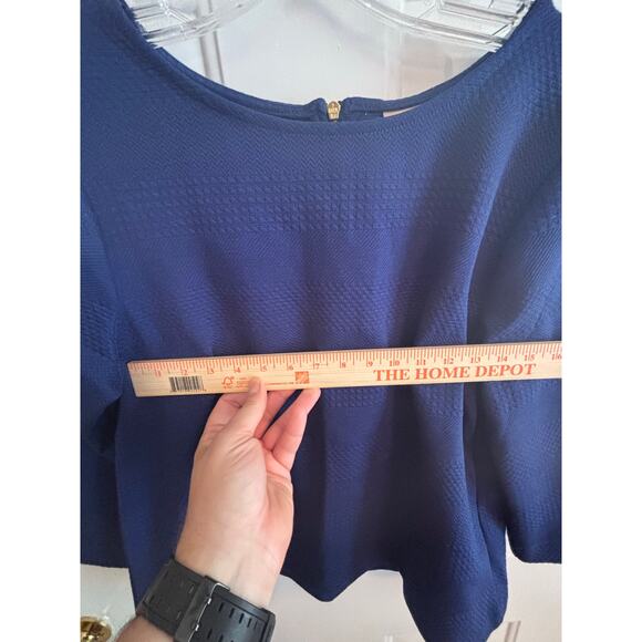 Chico’s Women’s Textured Blue Top Size 1 (M US 8–10) 3/4 Sleeve Pullover Blouse - Picture 8 of 10